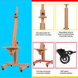 MEEDEN Extra Large Art Easel, Artist Painting Easel, Solid Beech Wood Easel, Heavy Duty Floor Easel, Studio Easel for Adults, Holds Canvas Art up to 71" MEEDEN