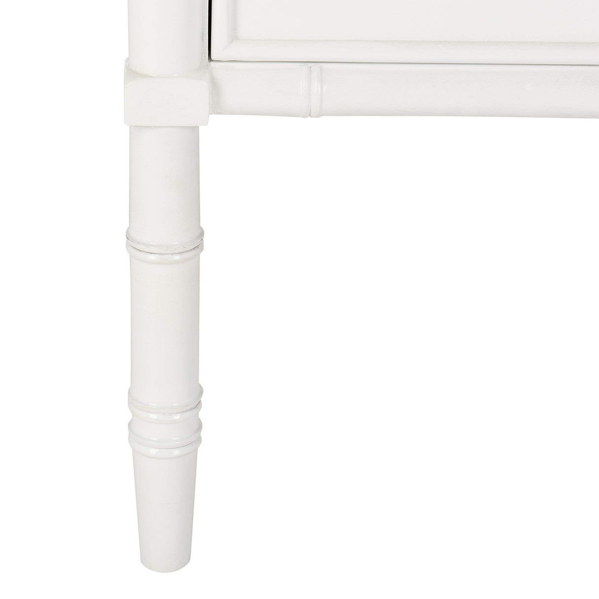 Safavieh Home Collection Mina Modern Coastal 2 Drawer 25" Bamboo Nightstand, White Safavieh