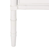 Safavieh Home Collection Mina Modern Coastal 2 Drawer 25" Bamboo Nightstand, White Safavieh