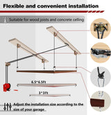 Overhead Garage Storage Lift Hoist, Heavy-Duty Ceiling Mounted Garage Storage Lift System for Organization Katywixu