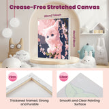 Bowetile 2 Pack Cat Paint by Numbers for Adults Beginners Framed, Adults' Paint-by-Number Cat Kits, Easy Adult Paint by Number Kits on Canvas, Acrylic Number Painting for Home Decor, 8x8in Bowetile