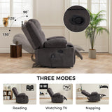 HAOMARKETS Classic Manual Recliner Set of 2 with Massage and Heat for Adults, Breathable Fabric Recliners with Two Cup Holders, Overstuffed Heavy Duty Reclining for Living Room, Grey HAOMARKETS