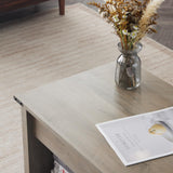 VINGLI Color Upgraded Farmhouse Lift Top Coffee Table, Rustic Grey Coffee Table with Lift Top, Lift Up Pop Up Coffee Table with Storage Shelf/Hidden Compartment, Coffee Table Mesa De Centro para Sala VINGLI