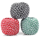 Joycraft 984ft Christmas Cotton String Balls, 2mm Cotton Bakers Rope, Durable for Arts, Craft, Gift Wrap, Meat Prep, Baking, Gardening & Butchers (3pcs x 328ft) joycraft
