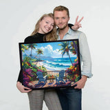 Tiwabb 3 Pack Beach Leisure Diamond Art Kits for Adults Beginners,Diamond Painting Kits for Adults,5D Full Drill DIY Diamond Dot Gem Art Kit Wall Home Decor Arts Craft 12x16 inch Tiwabb