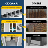 CDCASA 5x4 FT Storage Shed, Waterproof Resin Outdoor Storage Shed with Floor & Window & Lockable Door, Tool Shed for Garden Patio, Backyard,Lawn, All Weather Use, Light Gray CDCASA