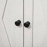 HOMCOM Farmhouse Barn Door Accent Cabinet, Kitchen Sideboard Storage Cabinet with Double Doors, Drawer, and Adjustable Shelf for Bedroom, Living Room, White HOMCOM