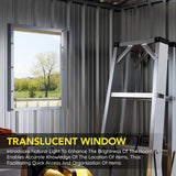 Grovellis 6x8FT Outdoor Metal Storage Shed, Double Door, 1 Clear Window, Tool Shed for Garden, Patio, Backyard Brown Grovellis