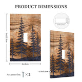 Rustic Pine Tree Wood Grain Light Switch Cover 1 Gang Single Toggle Brown Farmhouse Decorative Wall Plate Electric Faceplate For Kitchen Bedroom Bathroom (Plastic) Wyehjut