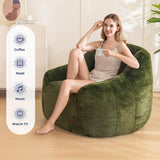 MAXYOYO Bean Bag Chair, Comfy Bean Bag Sofa with Back Support, Faux Fur Bean Bag Chair for Adults and Kids, Stuffed Floor Sofa for Living Room, Bedroom, Apartment, Green MAXYOYO