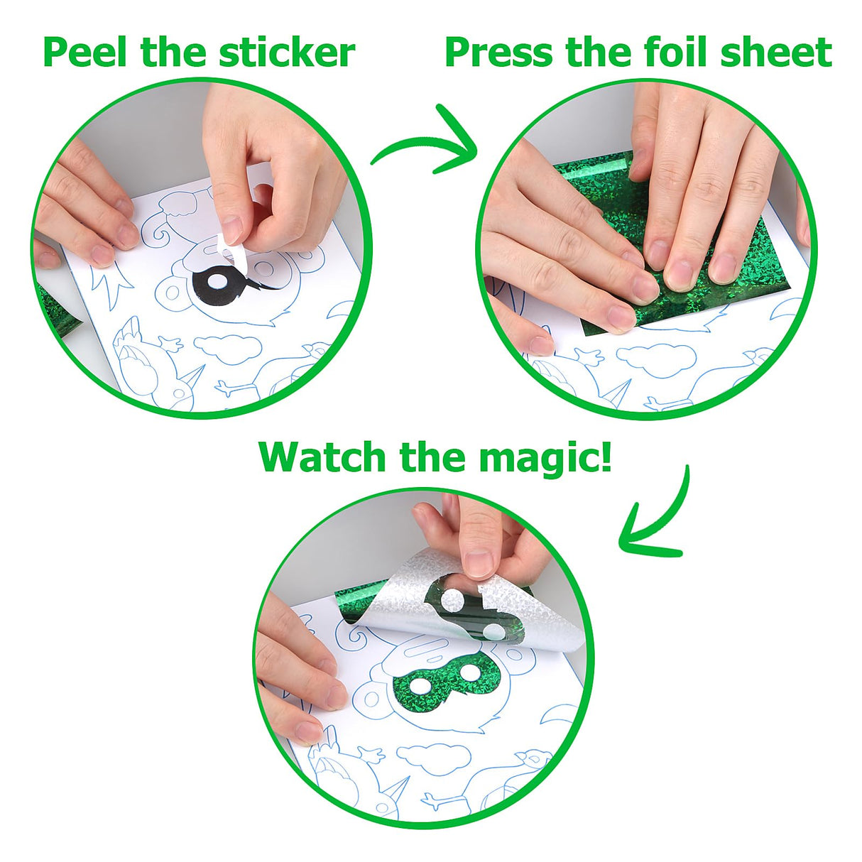 Vinlon Foil Art Kit for Kids - Foil Fun Arts and Crafts, Mess Free Kids Travel Activities Toys, DIY Craft Supplies, Easter Basket Stuffers Gifts for Boys and Girls Ages 4 5 6 7 8 9 10 Years Old Vinlon