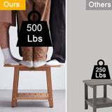 Poly Shower Stool for Inside Shower Waterproof, HDPS Shower Bench for Shaving Legs, Heavy Duty Plastic Bathroom Shower Chair Shower Seat Adjustable Feet, Shower Foot Rest Stool, No-Slip, Brown KaimuBench