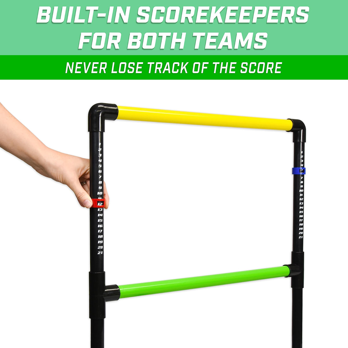 GoSports Indoor/Outdoor Ladder Toss Game Set with 6 Rubber Bolos, Carrying Case and Score Trackers GoSports
