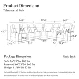 SIENWIEY Power Recliner Sectional Sofa with LED Light,Leather Reclining CornerSectional Couch for Living Room,Corner L Shaped Living Room Sofa Set（Beige，Sectional） SIENWIEY