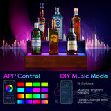 B4Life 2 Pack 16 Inch LED Lighted Liquor Bottle Display Shelf, 2 Tier LED Bar Shelves for Liquor Bottles, Bar Bottle Display Shelf, Lighted Liquor Shelf, Bar Lights for Liquor Shelves B4Life
