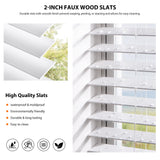 LazBlinds 2-inch Cordless Faux Wood Blinds with Royal Valance, Room Darkening Horizontal Window Blinds, Inside Mount Blinds for Windows - Fit for Window 28.875'' W x 36'' H - White LazBlinds