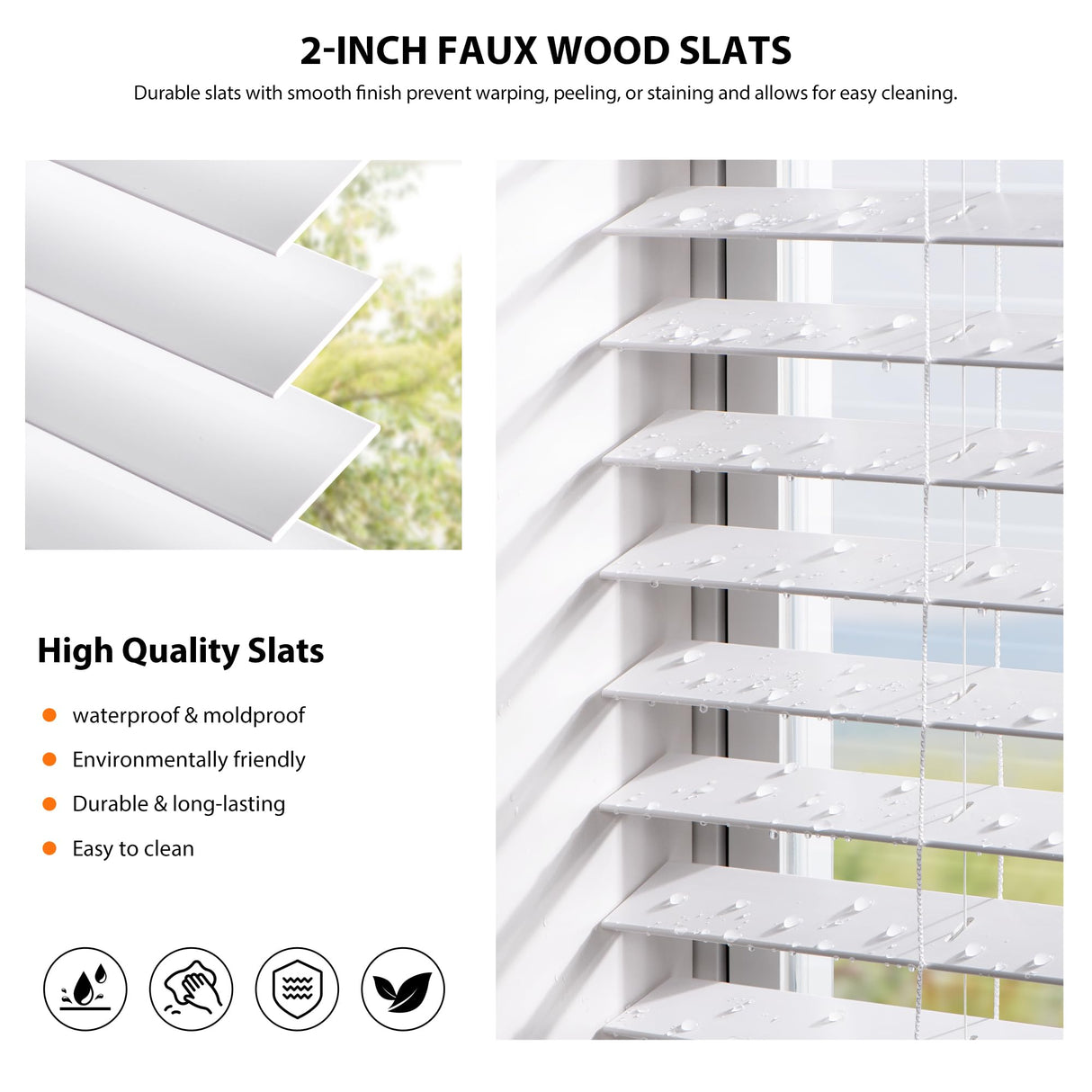 LazBlinds 2-inch Cordless Faux Wood Blinds with Royal Valance, Room Darkening Horizontal Window Blinds, Inside Mount Blinds for Windows - Fit for Window 34.625'' W x 36'' H - White LazBlinds