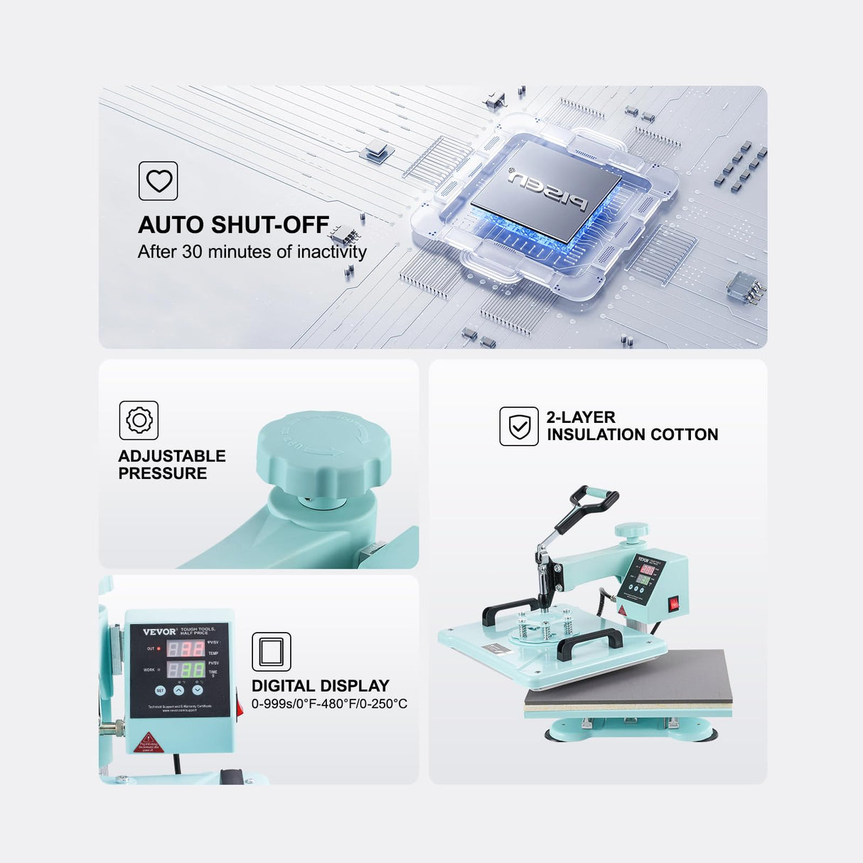 VEVOR 2 in 1 Heat Press Machine, Slide Out Tshirt Press Machine with Hat Press, 360° Swing Away Heat Transfer Machine Multifunction Combo for T-Shirt Hat Cap VEVOR