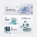 VEVOR 2 in 1 Heat Press Machine, Slide Out Tshirt Press Machine with Hat Press, 360° Swing Away Heat Transfer Machine Multifunction Combo for T-Shirt Hat Cap VEVOR