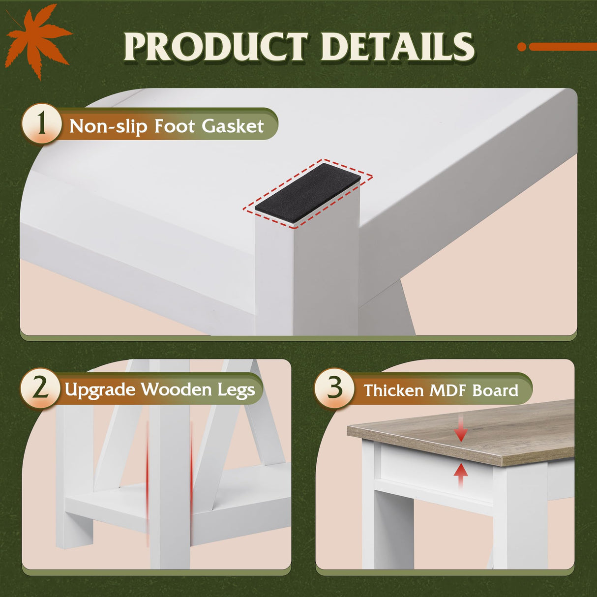 WLIVE Farmhouse End Table, Narrow Side Table with Charging Station, Slim End Table, Side Table for Bedroom, Living Room, Small Spaces, with 2 USB and 2 Power Outlets, 11.8" D x 23.6" W x 23.74" H WLIVE