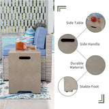 COSIEST 2-Piece Outdoor Propane Firepit Table Set w Tank Table, 42" Fire Table Certified, 50,000 BTU w Gray Round Base,Wind Guard and 16 inches Tank Side Table 20lb for Garden,Pool COSIEST