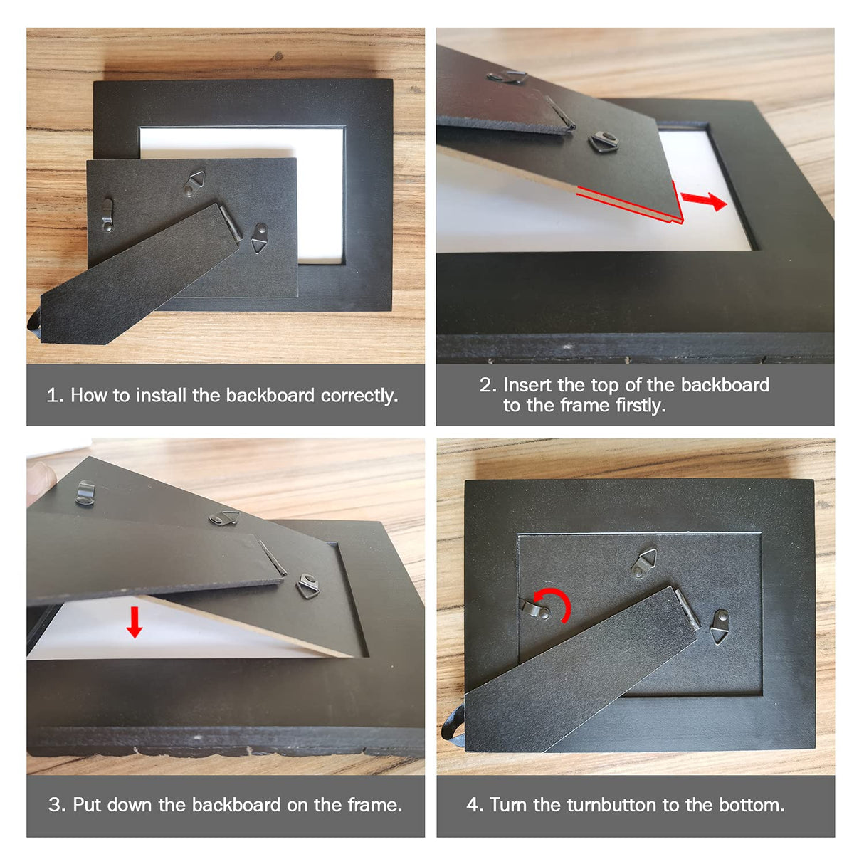 Eosglac Wooden 5x7 inch Picture Frame, Wood Plank Design with Rustic Brown Finish, Wall Mounting or Tabletop Display, Handmade Photo Frame Eosglac