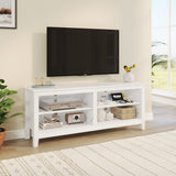 Panana TV Stand, Classic 4 Cubby TV Stand for 60 inch TV, Entertainment Center Media Television Stand for Living Room Bedroom (White, 55 inch) Panana