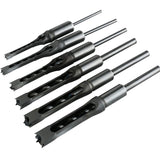 6pcs Square Hole Mortise Chisel Drill Bit Tools, 5/8" 9/16" 1/2" 3/8" 5/16" 1/4" HSS Woodworking Hole Saw Mortising Chisel Drill Bit Set, Different Sizes YaeKoo