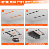 TORACK Garage Ceiling Bin Storage Rack, Overhead Tote Storage Rail System Heavy Duty Adjustable Tote Slide Garage Storage System(Bins are not included) TORACK