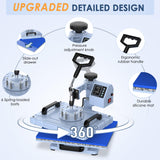 Slendor 5 in 1 Heat Press Machine 12x15 Inch T-Shirt Pressing Machine 360° Swing Away Sublimation Heat Press Digital Heat Transfer with 11OZ Tumbler Press, Multifunction Combo for Hat Cap Mug Plate Slendor