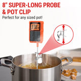 ThermoPro TP510 Waterproof Digital Candy Thermometer with Pot Clip, 8" Long Probe Instant Read Food Cooking Meat Thermometer for Grilling Smoker BBQ Deep Fry Oil Thermometer ThermoPro