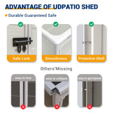 UDPATIO Outdoor Storage Shed 5x3 FT, Resin Garden Shed for Bike, Garbage Can, Tool, Plastic Outside Sheds & Outdoor Storage Storage Box with Lockable Door for Backyard, Patio, Lawn, Sandstone UDPATIO