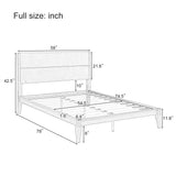 Merax Full Size Bamboo Platform Bed, Mid-Century Modern Bed Frame with Tall Headboard, Wood Slat Support, No Box Spring Needed, Easy Assembly, Brown Merax