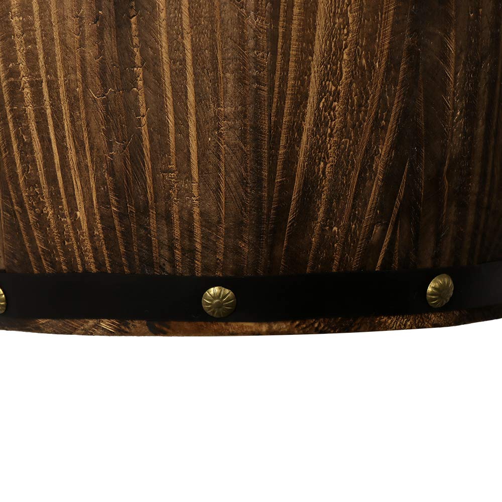 Newrays Antique 2 Pack Wood Wine Barrel Wall Sconce Lighting Fixture Up and Down Indoor Wall Lamps for Bar Area Steampunk Theme Newrays