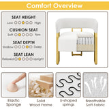 STHOUYN Modern White Accent Chair Set of 2, Boucle Barrel Chairs Set of 2, Arm Chairs for Living Room Bedroom (2, White) STHOUYN