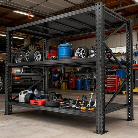 Notmise 4200LBS Metal Garage Shelving, Strong Load Bearing Heavy Duty Shelves, Industrial Steel Shelves, 5 Tier Adjustable Large Shelf Unit, Multifunctional Storage Rack, 67" W×63" H×19.6" D, Black Notmise