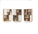 Giantex 4-Tier White Storage Cabinet with Doors and Rubber Wood Legs Giantex