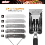 GRILLART Grill Brush and Scraper with Deluxe Handle, Safe Wire Grill Brush BBQ Cleaning Brush Grill Grate Cleaner for Gas Infrared Charcoal Porcelain Grills, BR-8529 GRILLART