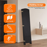 Room Divider 8 Panel Screen 5.6 Ft Tall Partition Room Dividers Black Privacy Screens Folding Room Separation Free Standing Waterproof Wood Frame Wall Divider FDW