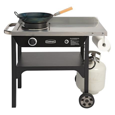 Cuisinart Outdoor Wok Station - 50,000 BTU Propane Burner - Includes 14” Carbon Steel Wok – Cooking/Grill - Great for Stir Frying and More, CGG-1265 Cuisinart