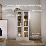 mopio Blake Tall Display Cabinet, Kitchen Buffet Pantry Cupboard, Trophy Display Case, Storage Cabinet Scratch Resistant Acrylic, Modern Farmhouse Curio Organizer (White Oak Acrylic, Single) mopio