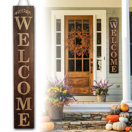 BXAIGR Welcome Sign for Front Door 47 Inch Tall Wood Welcome Sign for Front Porch Standing, Letters Table Wall Hanging Décor, Blessed Signs for Café Farmhouse Wedding Cake Shop Outdoor Indoor BXAIGR