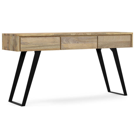 SIMPLIHOME Lowry Console Sofa Table, 60 inch, Natural SIMPLIHOME