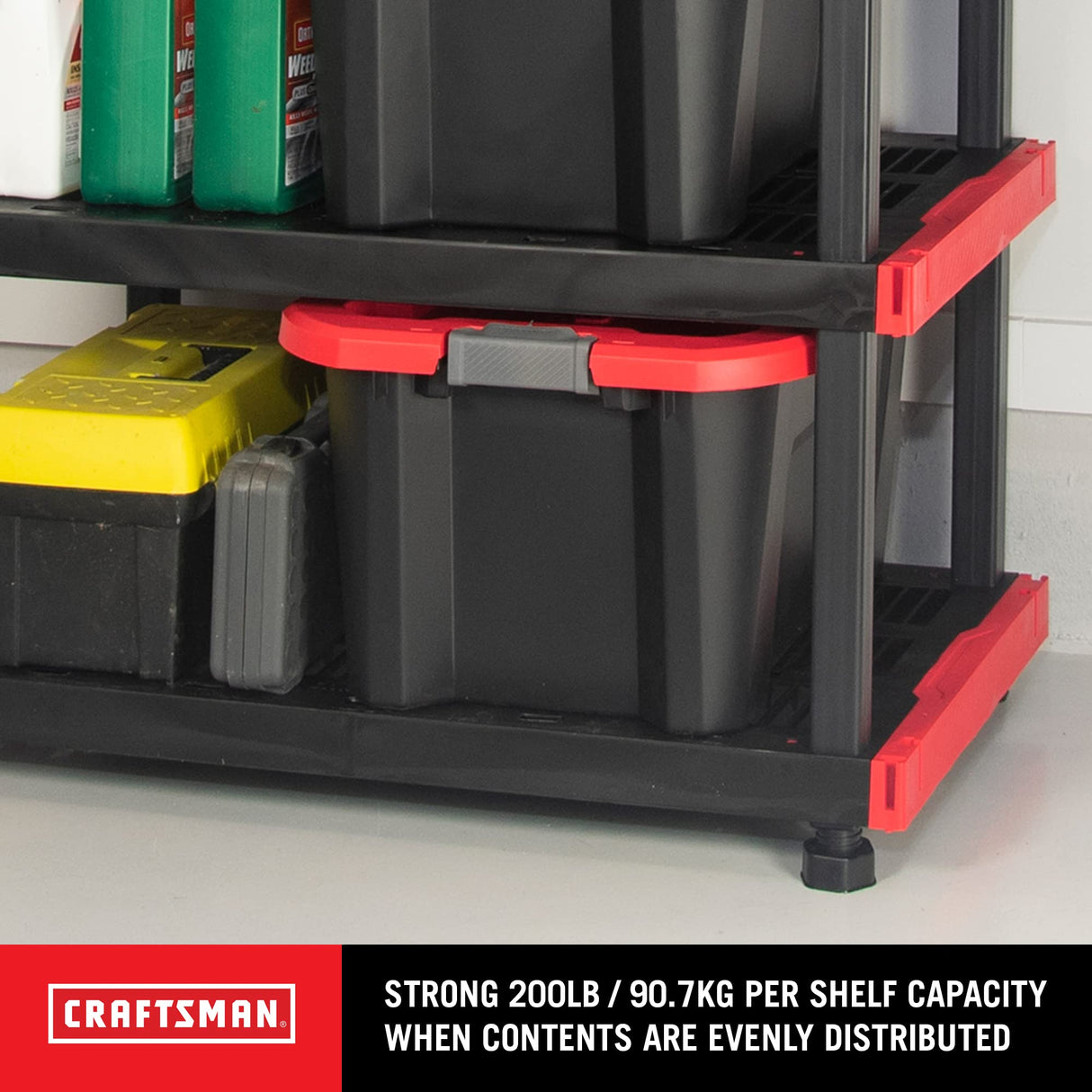 CX Craftsman, 4-Tier Highly Durable Storage Rack, 200lbs/shelf, (55”H x 40”W x 24”D), Interlocking Shelving Unit and Weather-Resistant Design, American Made Garage Shelf CX
