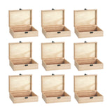 Xhqsulsclac 8 PCS Unfinished Wooden Box,6.6X5.1X3.1 in Small Keepsake Box Jewelry Storage Handmade DIY Wooden Boxes Hinged Cover with Front Clasp Xhqsulsclac