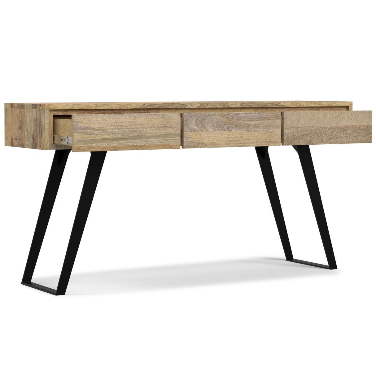 SIMPLIHOME Lowry Console Sofa Table, 60 inch, Natural SIMPLIHOME