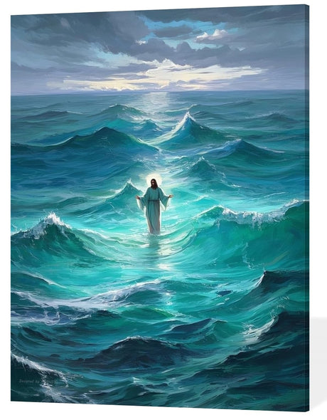 ACANDYL DIY Paint by Numbers Kit for Adults Beginner Paint by Number for Adults Jesus Canvas Painting by Number DIY Acrylic Oil Painting on Canvas Arts Craft Decoration God Bless You 16x20 Inch ACANDYL