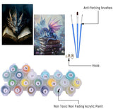 2 Pack Dragon Paint by Numbers Kit for Adults Beginner with Framed,Flower Easy Adult Paint by Number Kits on Canvas DIY Painting for Beginners Art by Numbers for Home Wall Decor 10x12 Inch NEGEKFKX