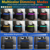 HOMMPA LED Nightstand Black Nightstand with Led Lights Modern Night Stand with 2 High Gloss Drawers Led Bedside Table Smart Nightstand for Bedroom 20.5” Tall HOMMPA