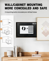 Safe Box, Small Safe for College Dorm Room, Money Safe with Fireproof Safe Bag for Cash or Document, Keys &Pass Code Home Safe with Wall Safe Kits, 0.23Cu Ft Hidden Safe for Home Office Hotel Business ADIMO